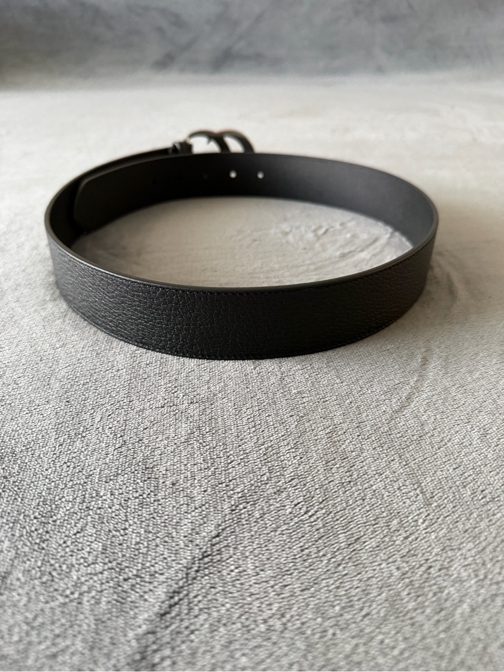 Gucci Double G Buckle Black Leather Men's Belt Size 85/34 - Picture 4 of 9